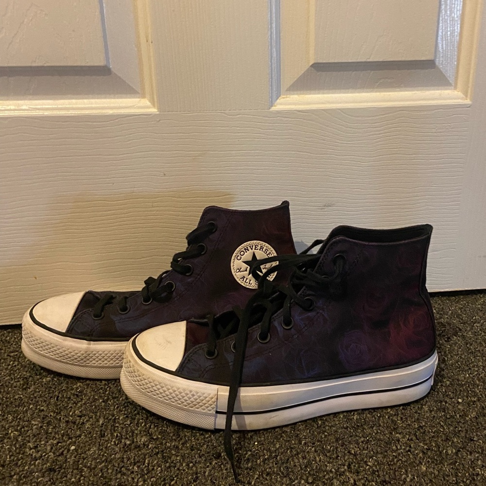 Ombré Converse with Rose pattern